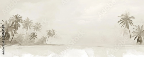  a set of palm leaves on a white beach surface