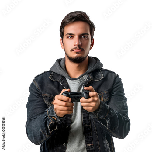 Video Game Developer ,man isolated on transparent png.