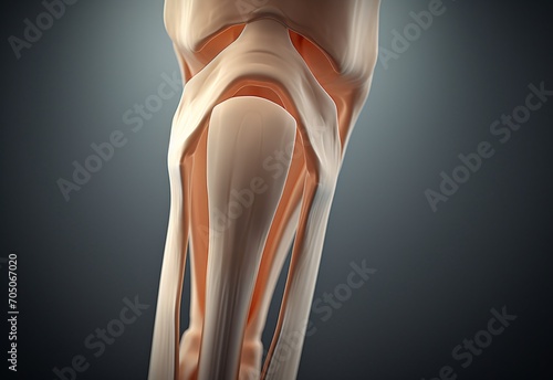 A 3D model of a human knee joint Generative AI