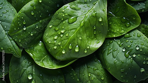 Fresh green spinach leaves, dewy and vibrant, macro shot with canon 5d mark iii at f8
