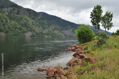 Nad rzeką Jenisej, Rosja, Syberia