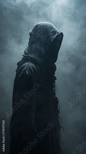 Man in Hooded Jacket Standing in Fog