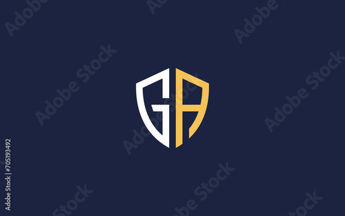 letter ga with shield logo icon design vector design template inspiration
