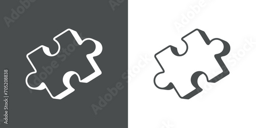 Logo rompecabezas. Pieza de puzzle 3d
