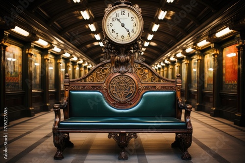 Historical subway station: classic architecture, ornaments and nostalgia., generative IA