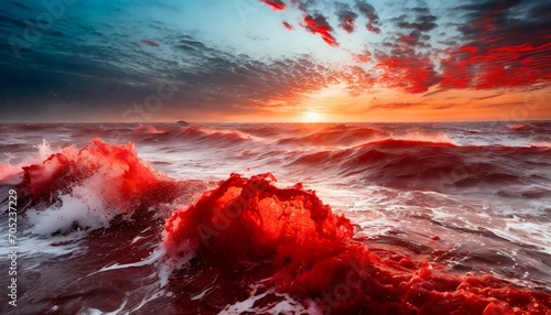 sea waves of blood
