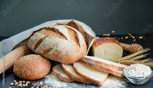 fresh fragrant bread on the table food concept