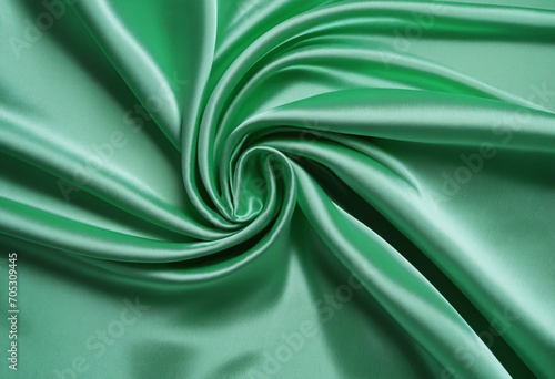 Beautiful fabric 3D in glossy green