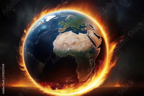 Calentamiento global, planeta en llamas