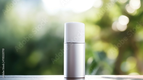 Closeup of a refillable aluminum deodorant stick, with a formula free of harsh chemicals and preservatives.