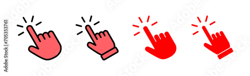 Hand click icon set illustration. pointer sign and symbol. hand cursor icon