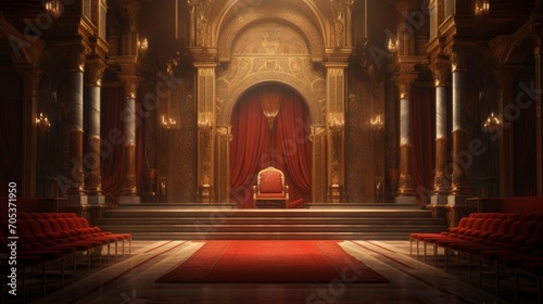 Generate an unfocused vision of an ancient royal chamber AI generated