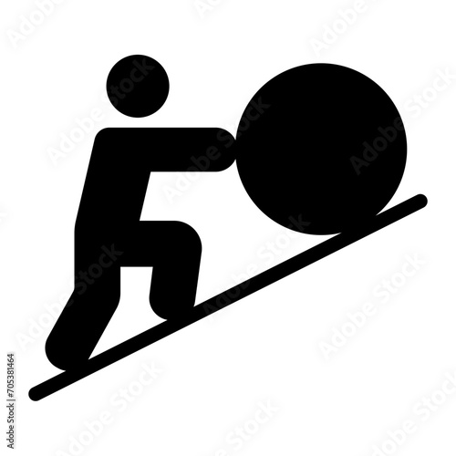 Effort icon with person pushing an object upwards