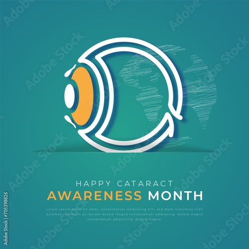 Cataract Awareness Month Paper cut style Vector Design Illustration for Background, Poster, Banner, Advertising, Greeting Card