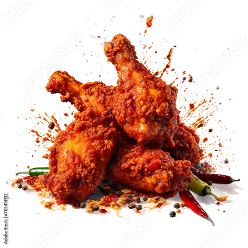 fried chicken wings on a white background.