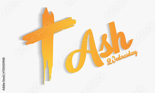 Ash Wednesday celebrated on 14th February. Vector banner, flyer, poster and social medial template design.