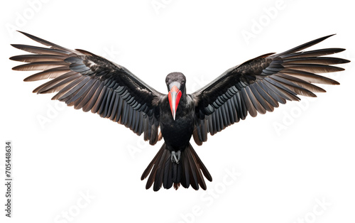 Majestic Frigate Bird Soaring Over Azure Waters Isolated on Transparent Background PNG.
