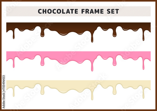 3種類の垂れるチョコレートフレームセット