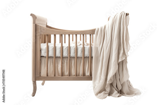 Stylish Crib Infant Bed Render Isolated on Transparent Background