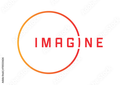 orange-red imagine logo. circle imagine concept. circle imagine logo