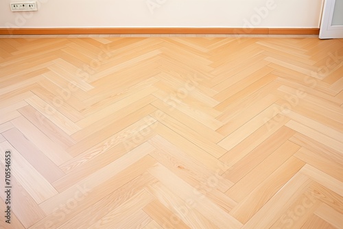 wide angle of brushed finish parquet flooring