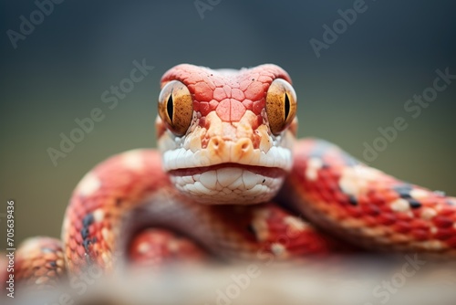 corn snake making eye contact with camera