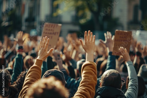 Industrial action strike: workers unite for rights and change, a powerful demonstration of solidarity and discontent, labor relations advocating for improved working conditions fair treatment.