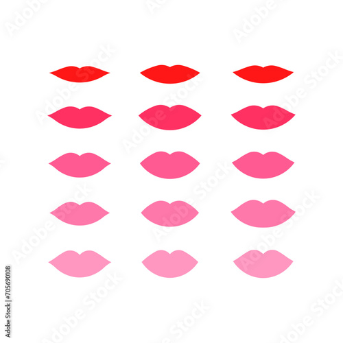Contour geometric illustration of lips for beauty salons, cosmetics. 