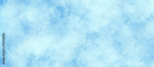 Abstract beautiful soft cloudy sky blue watercolor background with tiny clouds, painted mottled blue background with vintage blue paper texture, White Cloud and Blue Sky clouds, Turquoise texture.