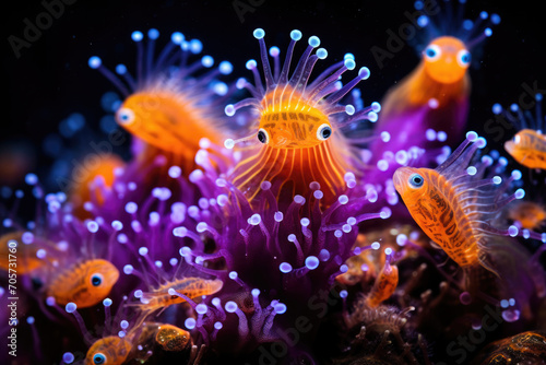Beautiful colourful mysterious underwater sea world