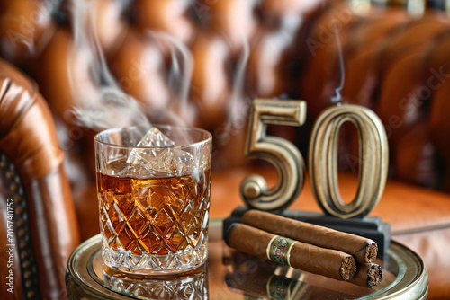 Whiskey and cigar number 50 ai generated art