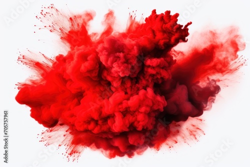  a mixture of red and red smoke on a white background that appears to be floating in the air, with a white background to the top right of the image.
