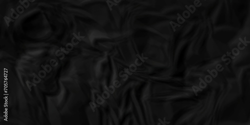 Black ripped wrinkly warp stain. crumpled paper texture. black fabric textured crumpled paper background. panorama black paper texture background. crumpled pattern texture background.