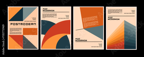 Dynamic artworks, posters inspired postmodern of vector abstract dynamic symbols with bold geometric shapes, useful for web background, poster art design, magazine front page, hi-tech print, cover .