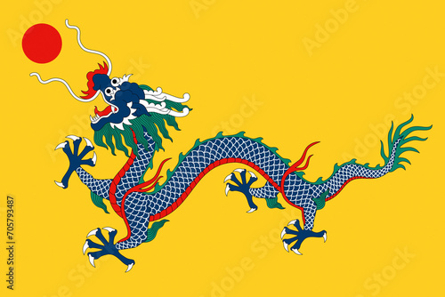Flag of the Qing Empire 1889-1912. China