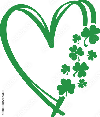 St. Patrick's Day, Shamrock Sparkly Heart