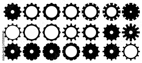 Collection of gear wheels isolated on white background
