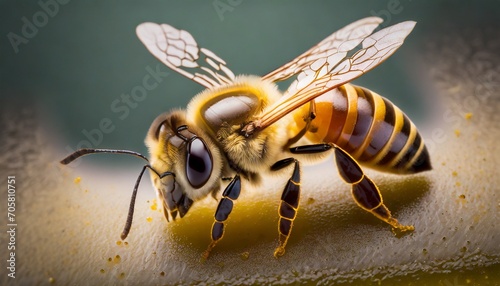 honey bee topview on background cutout