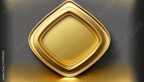 3d gold rcangle button with frame