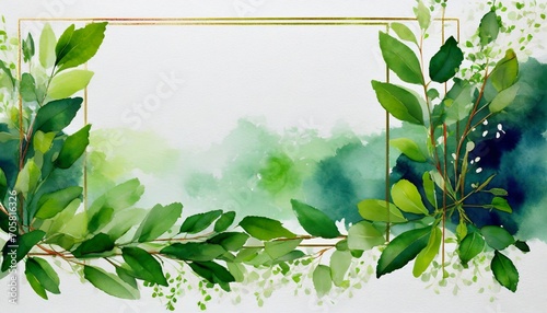watercolor border on white artistic background
