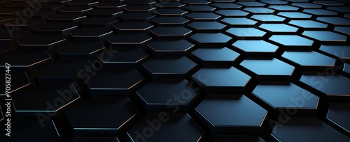 A blue and black hexagonal pattern Generative AI