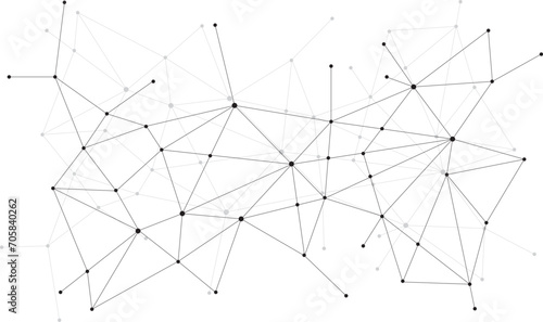 connected dots black and white background