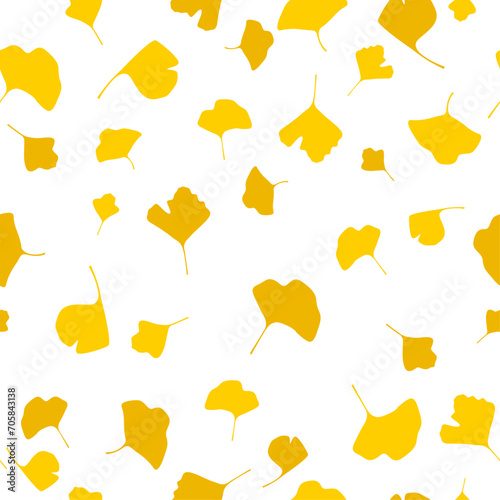 Ginkgo leaves seamless pattern. Vector botanical illustration Floral background wallpaper design