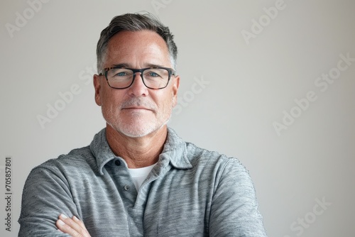 Inspirational portrait of an American man, motivational leader, white background