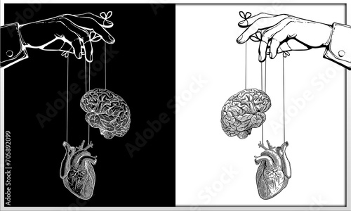 The conflict of mind and heart, two ways of love or logic, black or white