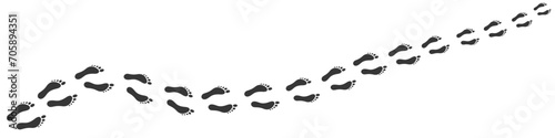 Footprint icon. Barefoot footprints, shoe prints. Collection of black symbols