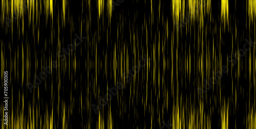 Abstract stripe background. Rough surface with vertical irregular fibers on black and yellow.