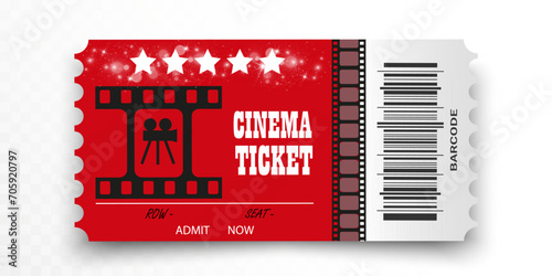 Cinema tickets. Movie flier template.