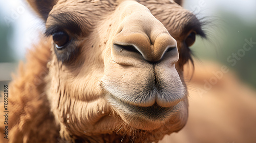 Portrait of a camel in the desert, close-up,Portrait of a cute alpaca (lama glama) 