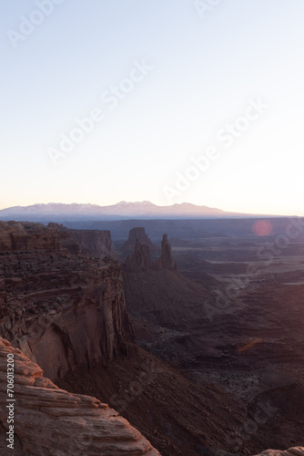 overlook from mesa arch at canyonlands national park 